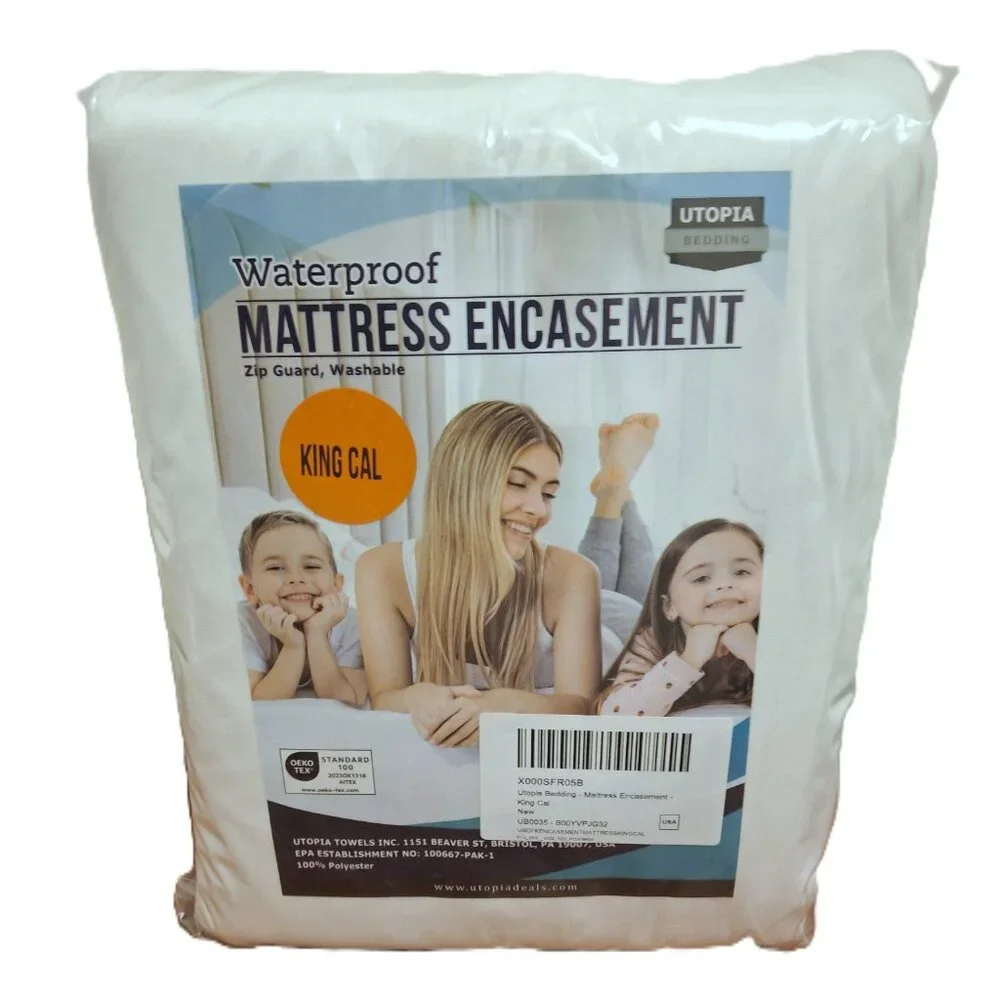 UTOPIA Bedding Waterproof Mattress Encasement Protector Sz Calif King White